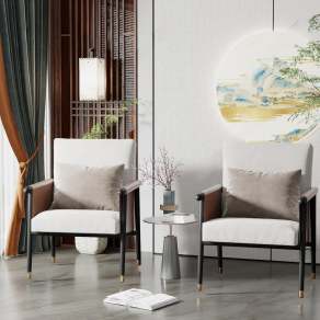 新中式休闲椅3D模型下载